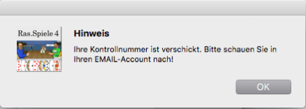 Hinweisfenster, wie es weiter geht